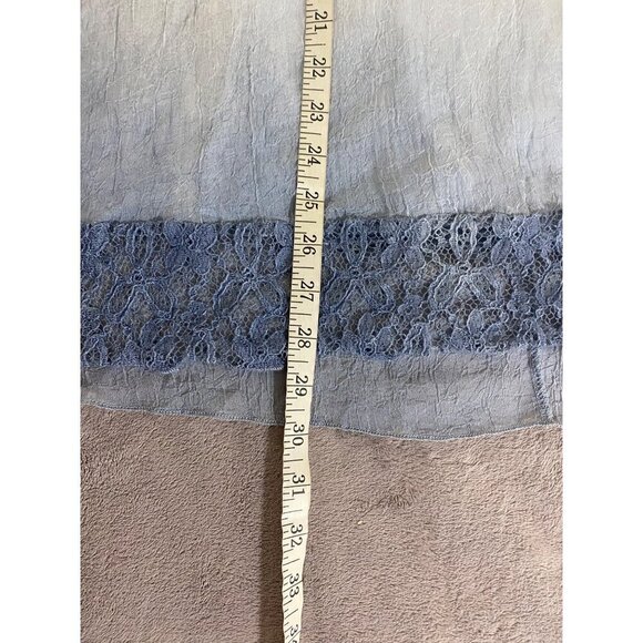 Fleur De Lis Women's Blue And White Ombra Soft Layered Blouse - Medium - Picture 7 of 13